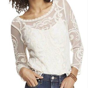 Express ivory lace top